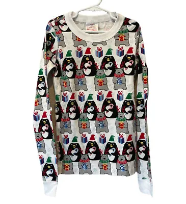 Hanna Andersson Christmas Organic Bear  Pajamas Top Sz 140 US 10 Shirt Only NWOT • $6.38