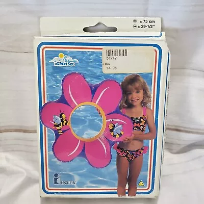 Intex Wet Set Flower Ring Pool Float Pink Bumble Bee 1999 NOS 29.5 Inch Vintage • $56.99