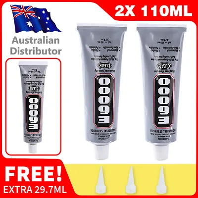 2x E-6000 110ml Glue Tip Adhesive Pendant Jewellery Art Craft Extra Free 29.7ml • $16.99