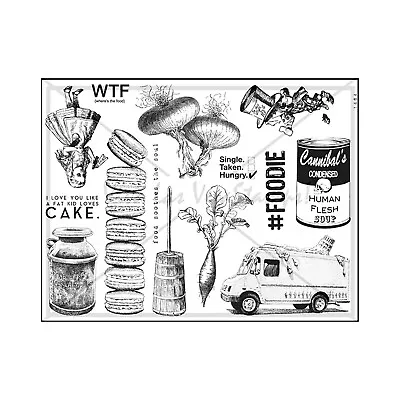 Unmounted/Uncut Rubber Stamp Sheet Food Alice In Wonderland Macaroons Onion • $22.95