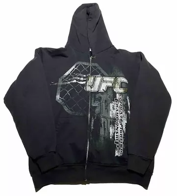Y2k UFC Ultimate Fighting Zip Up Hoodie  Sweatshirt Size Medium MMA Grunge AJ8 • $55