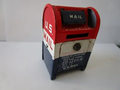 Vintage Miniature US Mail Box Red And Blue Metal Coin Bank Made In Japan • $19.95