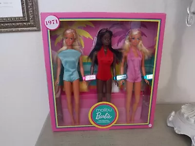 2020 Malibu Barbie 3 Doll Gift Set 1971 Reproduction Barbie PJ & Christie • $164.99