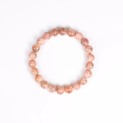 Natural Peach Moonstone Bracelet No Metal 8 Mm • $5.99