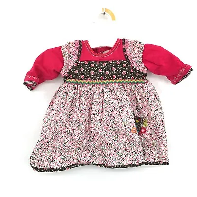 Catimini Long Sleeved Patchwork Dress Faux Layered Embroidery Pink 3 Month Girls • $22.50