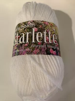 Mary Maxim Starlette Worsed Weight Yarn/284-001 White 180 Yds 3.5oz 100% Acrylic • $9.88