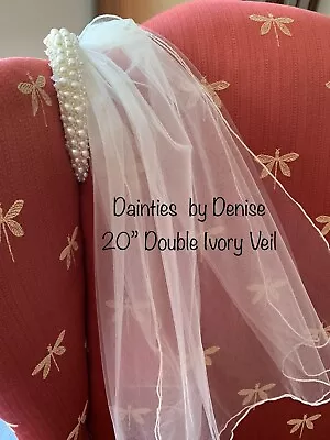 Pearl Headband With Veil First Communion  Bachelorette White Or Ivory • $28