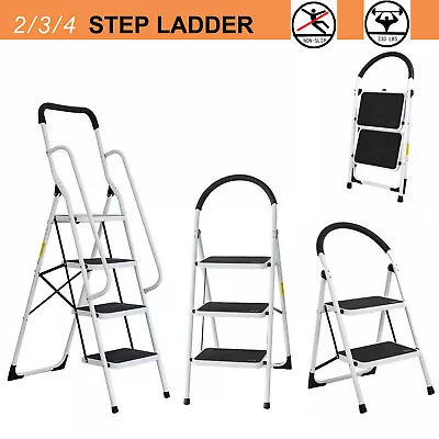 VILOBOS 2/3/4 Steps Ladder Folding Stool Anti-Slip Platform 330lb Load W/ Handle • $94.99