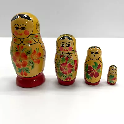 Russian Matryoshka Nesting Dolls Marked Made In USSR Russia 4 Pieces • $19.99