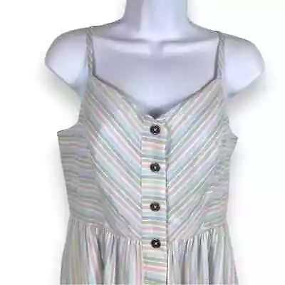 ModCloth Clearly Charisma Front Button Sundress In Pastel Stripes Size S • $40