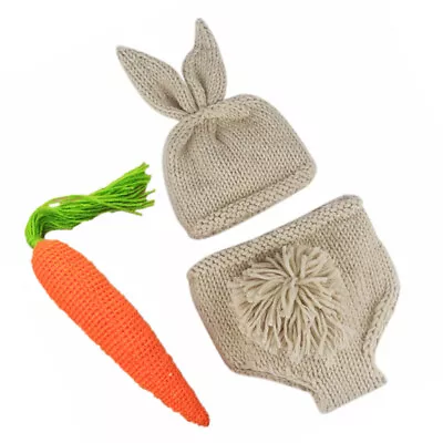 Baby Knitted Rabbit Clothes Toddler Costume Baby Shower Costume • £8.57