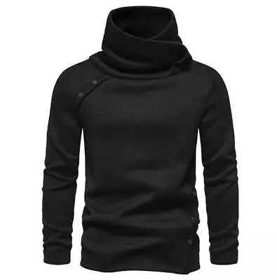 Men's Youth 2023 Fashion Turtle Neck Buttons Pullover Knited Sweater Jumper 0916 • $29.43