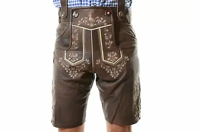 Bavarian Oktoberfest Lederhosen Lamb Leather Tracht Short German Costume #BERLIN • $129.99