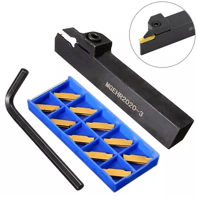 MGEHR2020-3 20mm Lathe Grooving Parting Set Cutter Tool Holder+10xMGMN300 Insert • £19.86