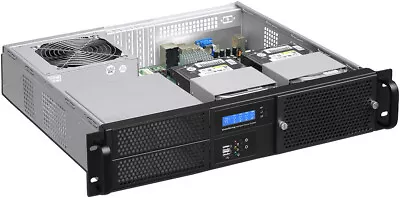 2U (Fan LCD)(Micro-ATX / ITX)(2x5.25 + 2x3.5  HDD)(Rackmount)(D:14.96  Case )NEW • $134.95