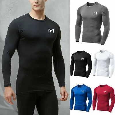 $15.57 • Buy Mens Compression Shirt Thermal Base-Layer  Gym Sports Tops Long-Sleeve Fast Dry