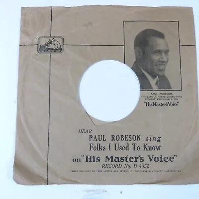 10  78rpm Gramophone Record Sleeve HMV Rob Robeson Folks I Used To Know • $9.34