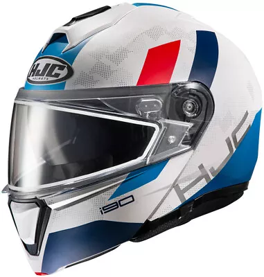 HJC I90 Syrex Modular Snowmobile Helmet Red White Blue XX 2X 2XL XXL SunScreen • $204.99