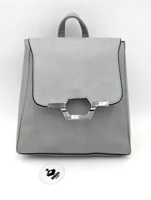 Woman's Medium Mossimo Supply Co Grey Backpack Faux Leather Bag • $19.99