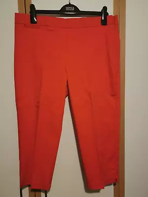 MARKS SPENCER M&S Tomato Red Summer Cropped Capri Pants Trousers Size 16 Excell • £5.99