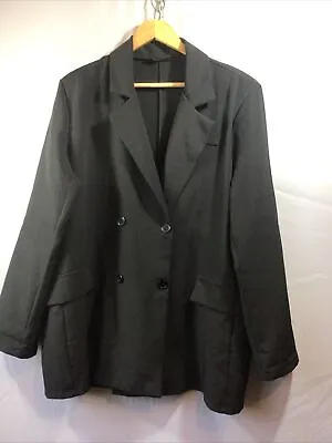 I Saw It First Black Unlined Longline Blazer / Jacket Size 20 • £9.50