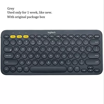 Logitech Multi-Device Bluetooth Keyboard K380 For Ipad PC Phone - Used Grey • $44.95