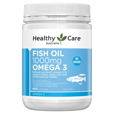 New Healthy Care Fish Oil 1000mg Omega 3 Odourless 400 Capsules HealthyCare • $22.49