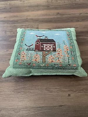 Warren Kimble Country Red Bird Barn House Floral Accent Decorative Throw Pillow • $23.19