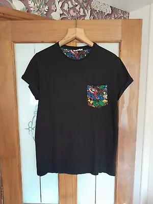 Marvel Super Heroes T Shirt With Front Pocket Size Large Pre-owned Good • £12