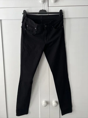 7 For All Mankind Gwenevere Black Soft Skinny Jeans W28 • £30