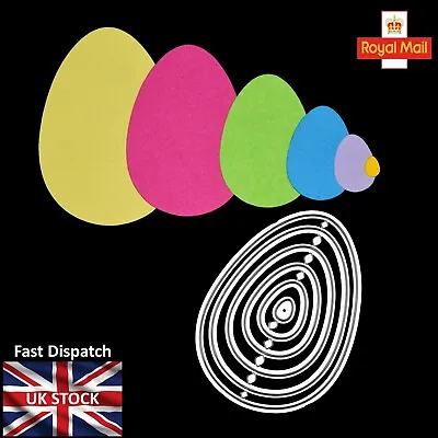 Nest Of 6 Egg Shaped Metal Cutting Dies Easter  Card Making Paper Crafts  F9 • £4.28