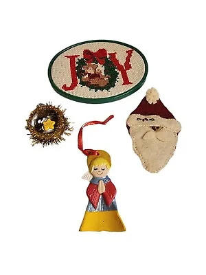 Vintage 1970s Assorted Handmade Christmas Ornaments Lot Of 4 • $5