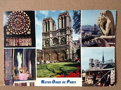 Notre-Dame De Paris France Vintage Postcard Posted 1976 Stamped Gothic Cathedral • $2