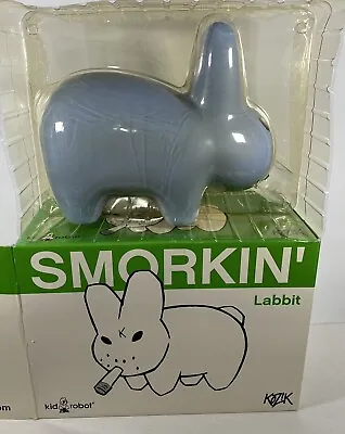 Frank Kozik Blue Glow In The Dark 10  Smorkin' Labbit Kidrobot Vinyl Toy • $102.88