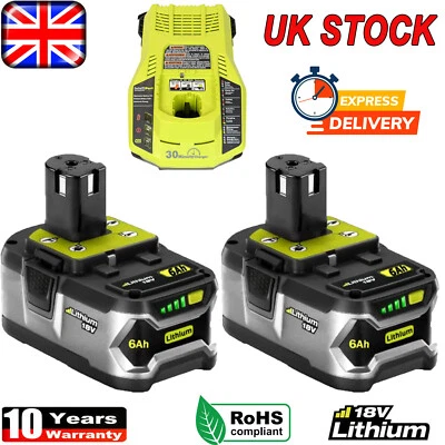 For RYOBI P108 + 6.0Ah 18V Plus High Capacity Battery 18 Volt Lithium-ion UK • £63.99