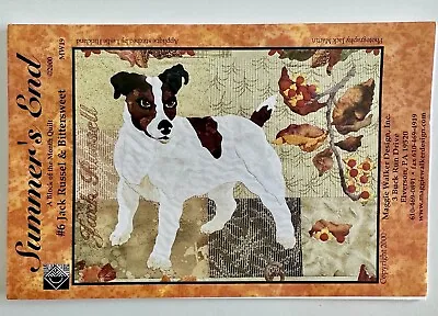 JACK RUSSELL TERRIER DOG Summer's End Applique Quilt Block Pattern • $12.99