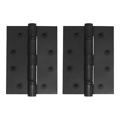 BLACK Internal Door Hinge PAIR 4 Inch 102mm Ball Race WITH SCREWS • £270