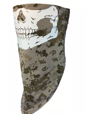 NEW SKULL BANDANA BROWN DIGI ACU CAMO NECK FACE HUNTER NECK BANDANA VELCRO®Brand • $9.94