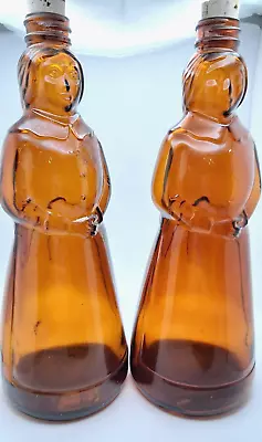 Lot Of 2 Vintage MRS. BUTTERWORTH'S 10  Amber Glass Syrup Bottle  60' 70's Era • $14.95