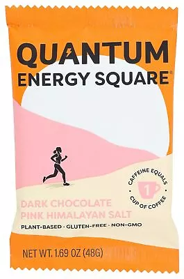 Quantum Energy Squares  Energy Bar Dark Chocolate Pink Himalayan Salt   1.69 Oz • $2.63
