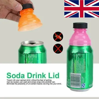 6pcs Snap Bottle Top Can Cover Fizz Coke Drink Saver Lid Cap Reusable UK Gift  • £5.39