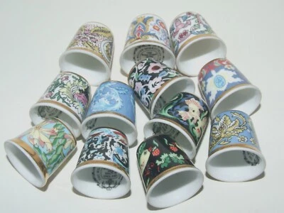 £7.99 • Buy A Set Of Twelve William Morris Collection Bone China Thimbles