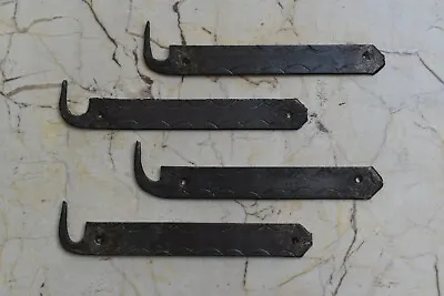 Vintage Iron Handmade French Gate Door Hinges Head Barn Rusty Farm Decor 4 Pcs • $36