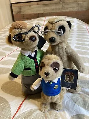 3x Compare Meerkat Soft Toys Plush 11” 28cm School Bogdan Agent Maiya & Yakov I8 • £9.90