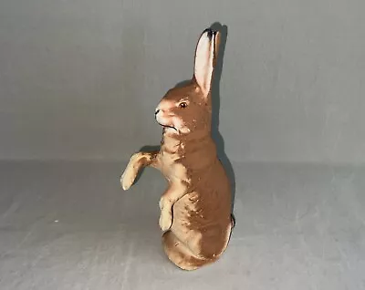 Antique German Paper Mache Bunny Rabbit Candy Container Figure Glass Eyes 8.75  • $12.50