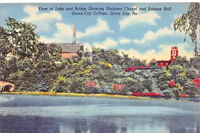 Mercer County Chapel & Science Building Grove City College PA Vtg Postcard CP324 • $3.95