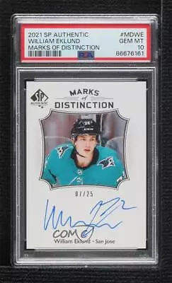 2021 SP Authentic Marks Of Distinction /25 William Eklund PSA 10 Rookie Auto RC • $269.60