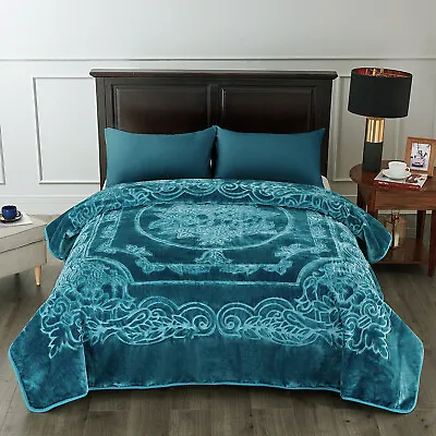 Solid Korean Mink Blanket Winter Warm Plush Blanket Queen King Size Bed Blanket • $69.99