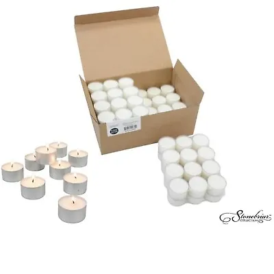 Stonebriar 6-7 Hour Long Burning Unscented Tea Light Candles White 100 Pack • $21.50