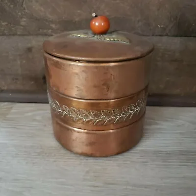 Chase Brass & Copper Company Three Layer Apple Finial Candy Box. • $99